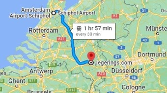 Route From Amsterdam Schiphol Airport